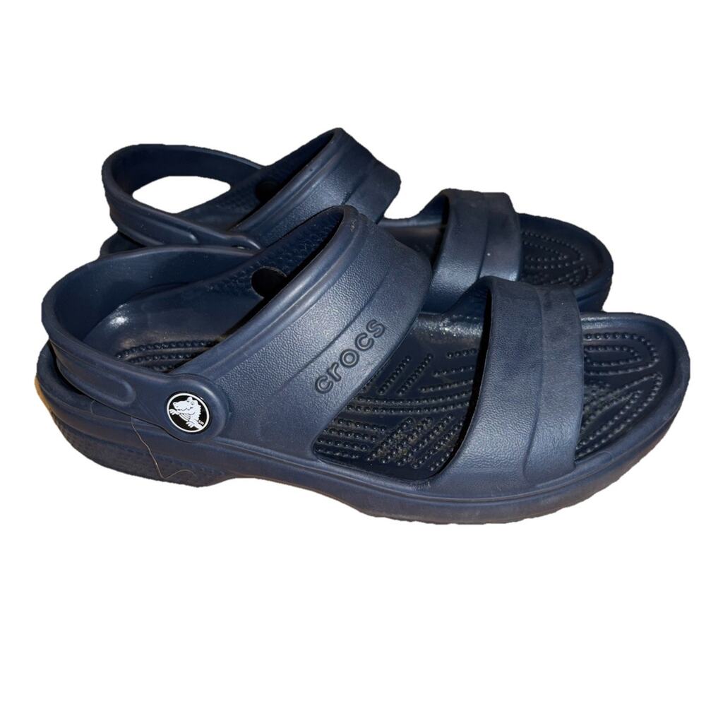 CROCS Unisex Men’s Size 6/Women’s Size 8 Classic Sandals Navy - Picture 4 of 5